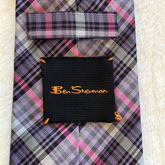 Ben Sherman Black Plaid Tie - Picture 2 of 7